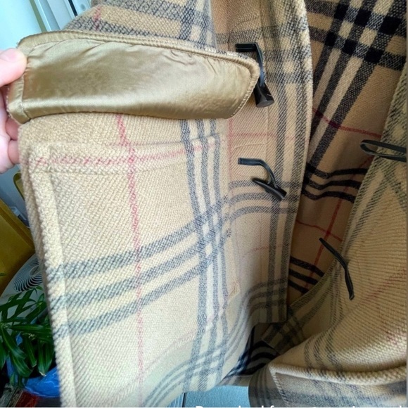 😍 Authentic BURBERRY duffle coat nova check wool toggle jacket duffel - Picture 12 of 14
